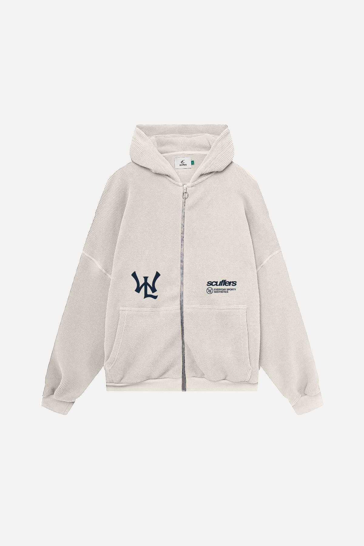 SSS Lover Ecru Kapuzenpullover mit Reißverschluss